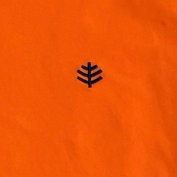 Coolibar Mens Sz M UPF 50+ Aqua Suntect Rashguard Long Sleeve Shirt Orange Navy - Picture 16 of 16